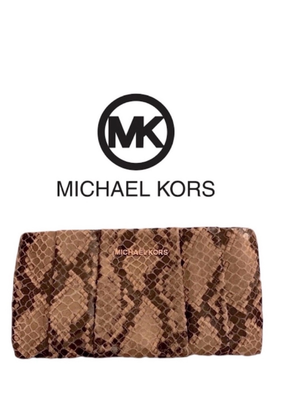 MK Leather Envelope Clutch